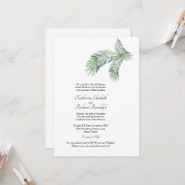 Simple Tropical Palm One Place Wedding Website Inv Einladung