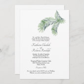 Simple Tropical Palm One Place Wedding Website Inv Einladung (Vorne/Hinten)