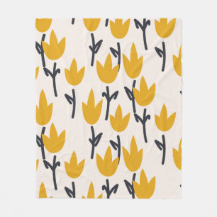 Simple tulip flower seamless pattern fleecedecke