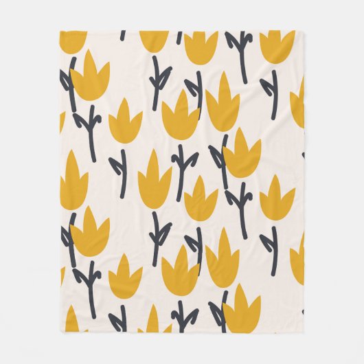 Simple tulip flower seamless pattern fleecedecke (Vorderseite)