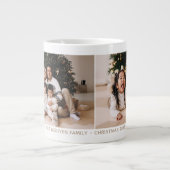 Simple Two Photo Holiday Year and Name Mug Jumbo-Tasse (Vorderseite)