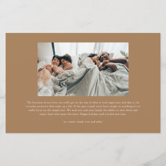 Simple Type Cherish Script Foto Weihnachtskarte (Rückseite)