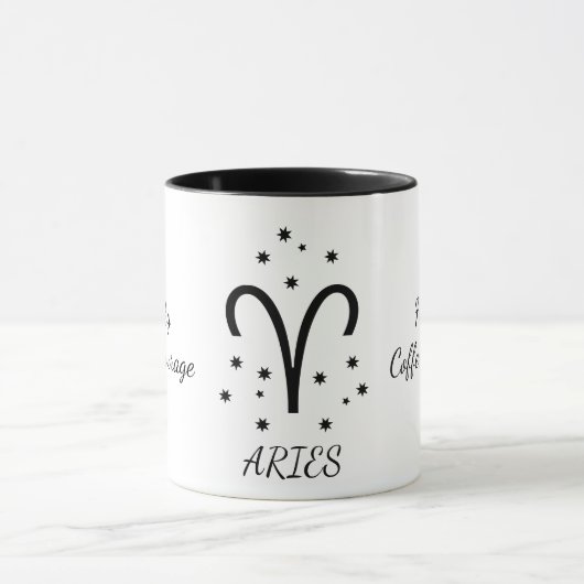 Simple Typoghraphy Aries Zodiac Coffee Tasse (Zentrum)