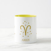 Simple Typoghraphy Aries Zodiac Symbol Coffee Tasse (Zentrum)
