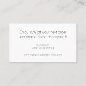 Simple Typografy Company Vielen Dank Visitenkarte (Rückseite)