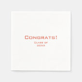 Simple Typografy Graduation Party Red Serviette (Vorderseite)