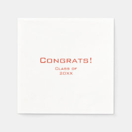 Simple Typografy Graduation Party Red Serviette