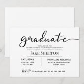 Simple Typografy Open House Abschluss Einladung (Vorne/Hinten)