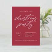 Simple Typografy Red Christmas Party Einladung (Stehend Vorderseite)