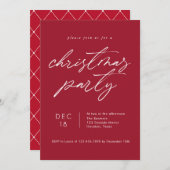 Simple Typografy Red Christmas Party Einladung (Vorne/Hinten)