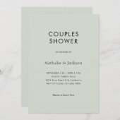 Simple Typografy Sage Green Couple Shower Bridal Einladung (Vorne/Hinten)