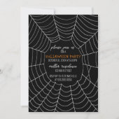 Simple Typografy Spiderweb Halloween-Party Einladung (Vorderseite)