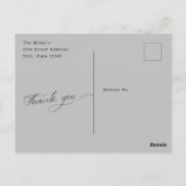 Simple Typografy Wedding Foto Danke Postcard Postkarte (Rückseite)