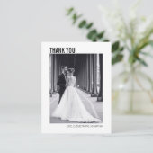 Simple Typografy Wedding Foto Vielen Dank Postkarte (Stehend Vorderseite)