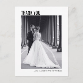 Simple Typografy Wedding Foto Vielen Dank Postkarte