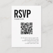Simple Typografy Wedding Website QR Code UAWG Begleitkarte (Vorderseite)