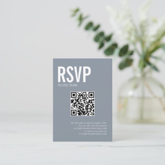 Simple Typografy Wedding Website QR Code UAWG Begleitkarte (Stehend Vorderseite)