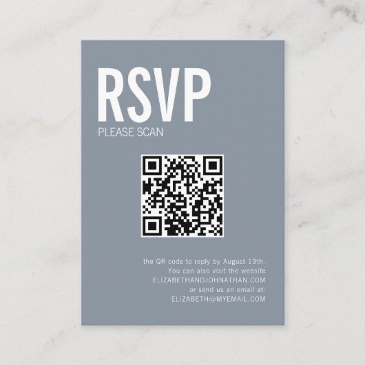 Simple Typografy Wedding Website QR Code UAWG Begleitkarte (Vorderseite)