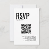 Simple Typografy Wedding Website QR Code UAWG RSVP Karte (Vorderseite)