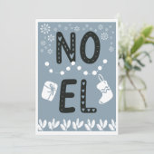 Simple Typografy WEIHNACHTEN Dusty Blue Christmas (Stehend Vorderseite)