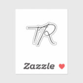 Simple typographic custom initials minimalist aufkleber (Blatt)
