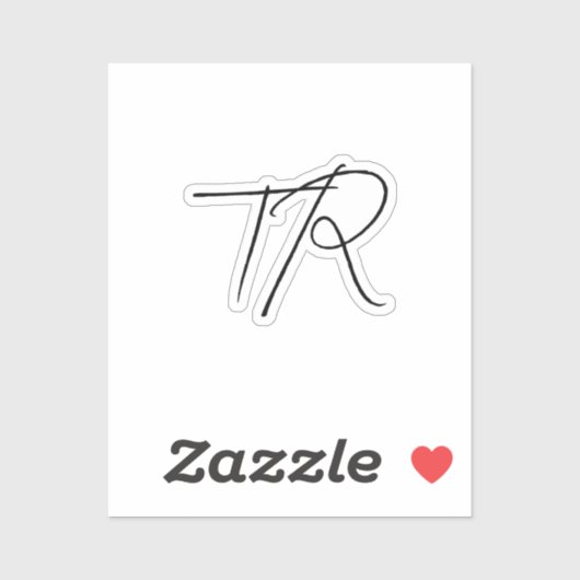 Simple typographic custom initials minimalist aufkleber (Blatt)