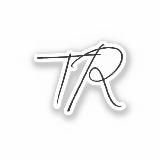 Simple typographic custom initials minimalist aufkleber (Vorderseite)