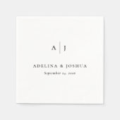 Simple Typography Minimalist Monogram Wedding Serviette (Vorderseite)
