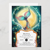 Simple Underwater Mermaid Birthday Einladung (Vorne/Hinten)