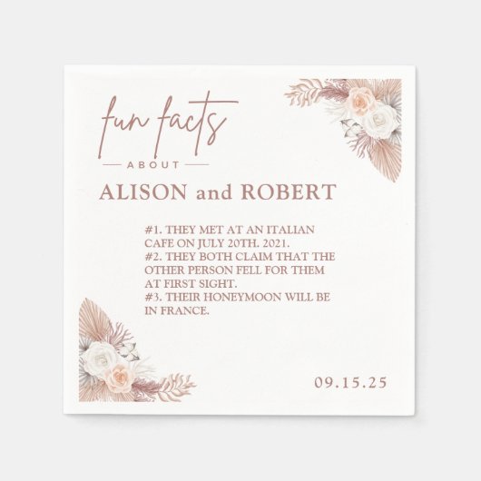 Simple Unique Trendy Fun Facts Wedding  Serviette (Vorderseite)