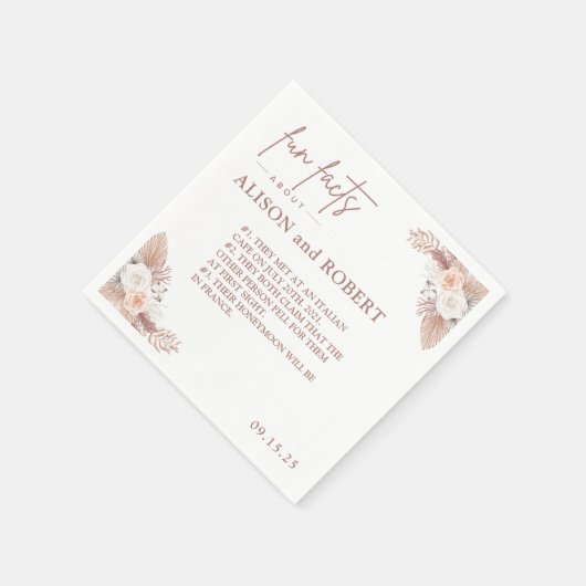 Simple Unique Trendy Fun Facts Wedding Serviette (Ecke)