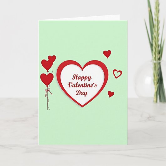 Simple Valentines Day Hearts Card Karte (Vorderseite)