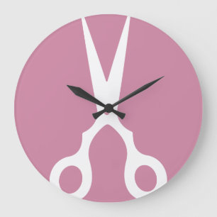 Simple Vector Scissors (Pick Your Own Color) Große Wanduhr