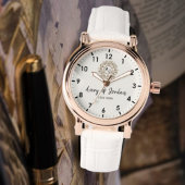 Simple Vintage Monogram Couple Names Armbanduhr