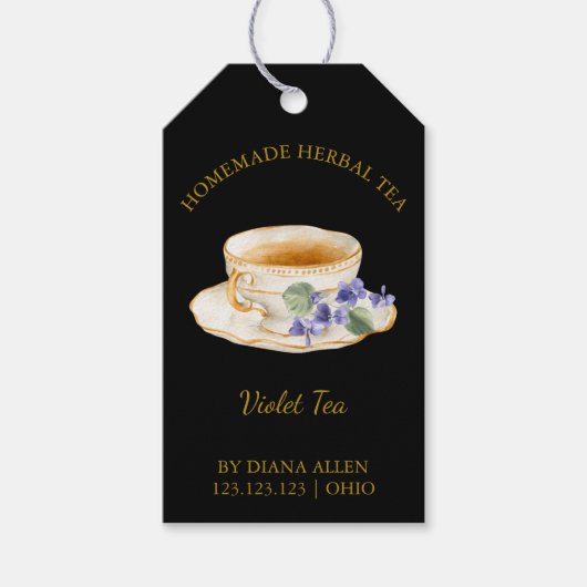Simple Violet Tea Hang Tag Geschenkanhänger (Vorderseite)