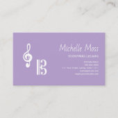 Simple Violin Viola Lessons Music Teacher Purple Visitenkarte (Vorderseite)