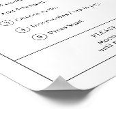 Simple Washer Instructions Laundromat Wall Poster (Ecke)