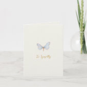 Simple watercolor  blue butterfly Sympathy card Dankeskarte (Vorderseite)