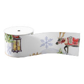 Simple watercolor Boho Christmas Reindeer tree Ripsband (Spule)