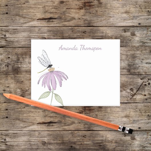Simple Watercolor Botanical Custom Name Post-it Klebezettel