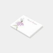 Simple Watercolor Botanical Custom Name Post-it Klebezettel (angewinkelt)