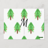 Simple watercolor Christmas pattern add monogram  Postkarte (Rückseite)