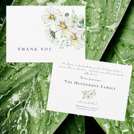 Simple Watercolor Daisies Funeral Vielen Dank Dankeskarte