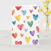 Simple Watercolor Hearts Pattern Card Karte (Gelbe Blume)