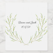 Simple Watercolor Laurel Wreath Weinetikett (Einzelnes Label)