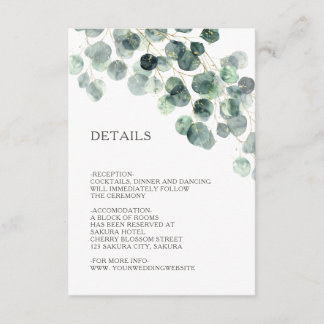 Simple Watercolor Leave Greenery Wedding Begleitkarte