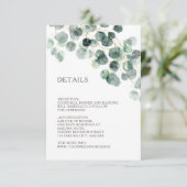 Simple Watercolor Leave Greenery Wedding Begleitkarte (Stehend Vorderseite)