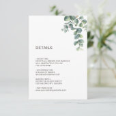 Simple Watercolor Leave Greenery Wedding Begleitkarte (Stehend Vorderseite)