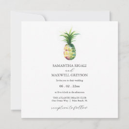 Simple Watercolor Pineapple Wedding Invite Einladung