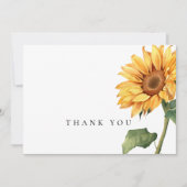 Simple Watercolor Sonnenblumenbeerdigung Danke (Vorderseite)